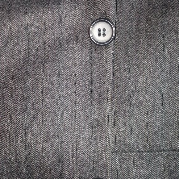 Hickey Freeman Boardman Wool Sport Coat Jacket Gray Herringbone 2 Button 44R - Picture 10 of 10